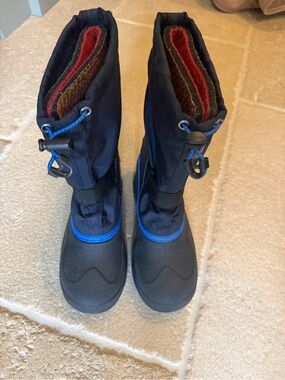 Kamik Kids Navy Insulated Winter Snow Boots with Blue Trim